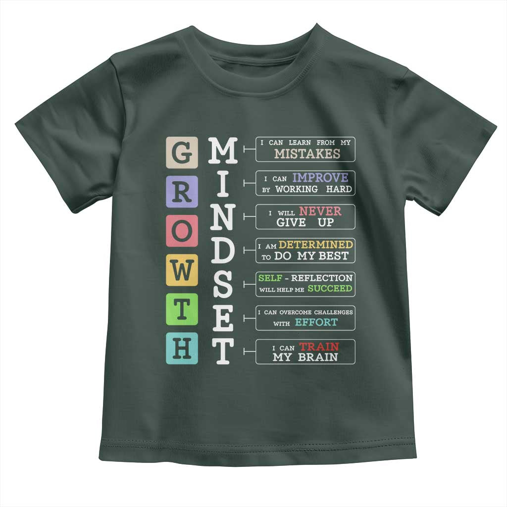 Special Education Toddler T Shirt Growth Mindset Positive Inspiration TS02 Dark Forest Green Print Your Wear