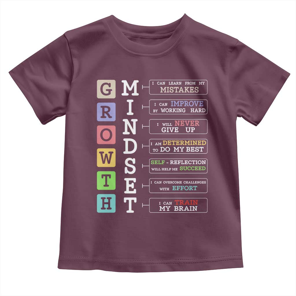 Special Education Toddler T Shirt Growth Mindset Positive Inspiration TS02 Maroon Print Your Wear