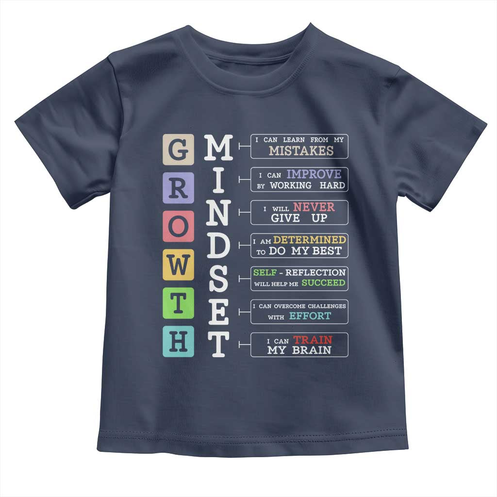 Special Education Toddler T Shirt Growth Mindset Positive Inspiration TS02 Navy Print Your Wear
