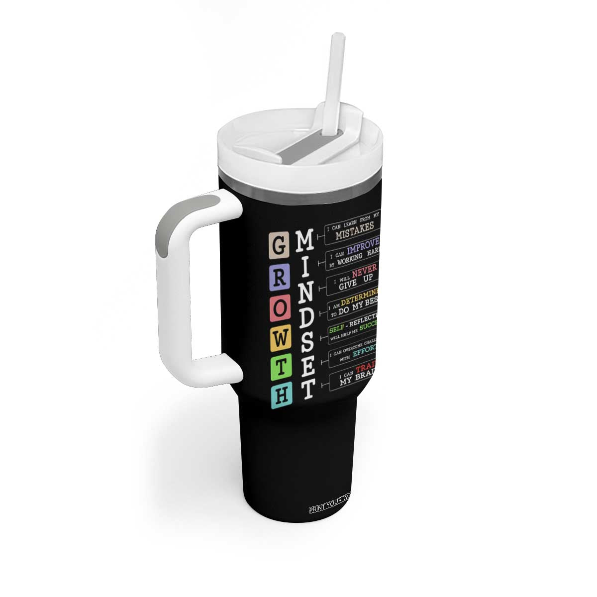 Special Education Tumbler With Handle Growth Mindset Positive Inspiration TS02 Print Your Wear