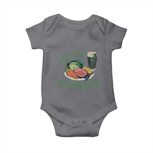 Funny Me So Corny Baby Onesie Corned Beef And Cabbage Beer St Patrick's Day Drinking TS02 Charcoal Print Your Wear