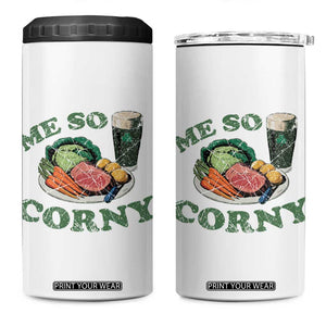 Funny Me So Corny 4 in 1 Can Cooler Tumbler Corned Beef And Cabbage Beer St Patrick's Day Drinking TS02 One Size: 16 oz White Print Your Wear