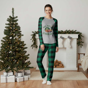 Funny Me So Corny Plaid Pajama Set Corned Beef And Cabbage Beer St Patrick's Day Drinking TS02 Green Plaid Print Your Wear