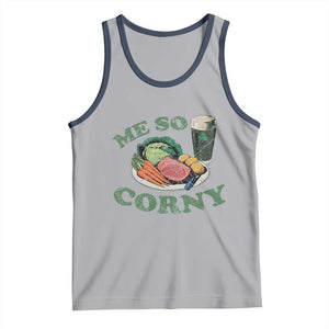 Funny Me So Corny Tank Top Corned Beef And Cabbage Beer St Patrick's Day Drinking TS02 Athletic Heather Navy Print Your Wear