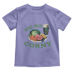Funny Me So Corny Toddler T Shirt Corned Beef And Cabbage Beer St Patrick's Day Drinking TS02 Violet Print Your Wear
