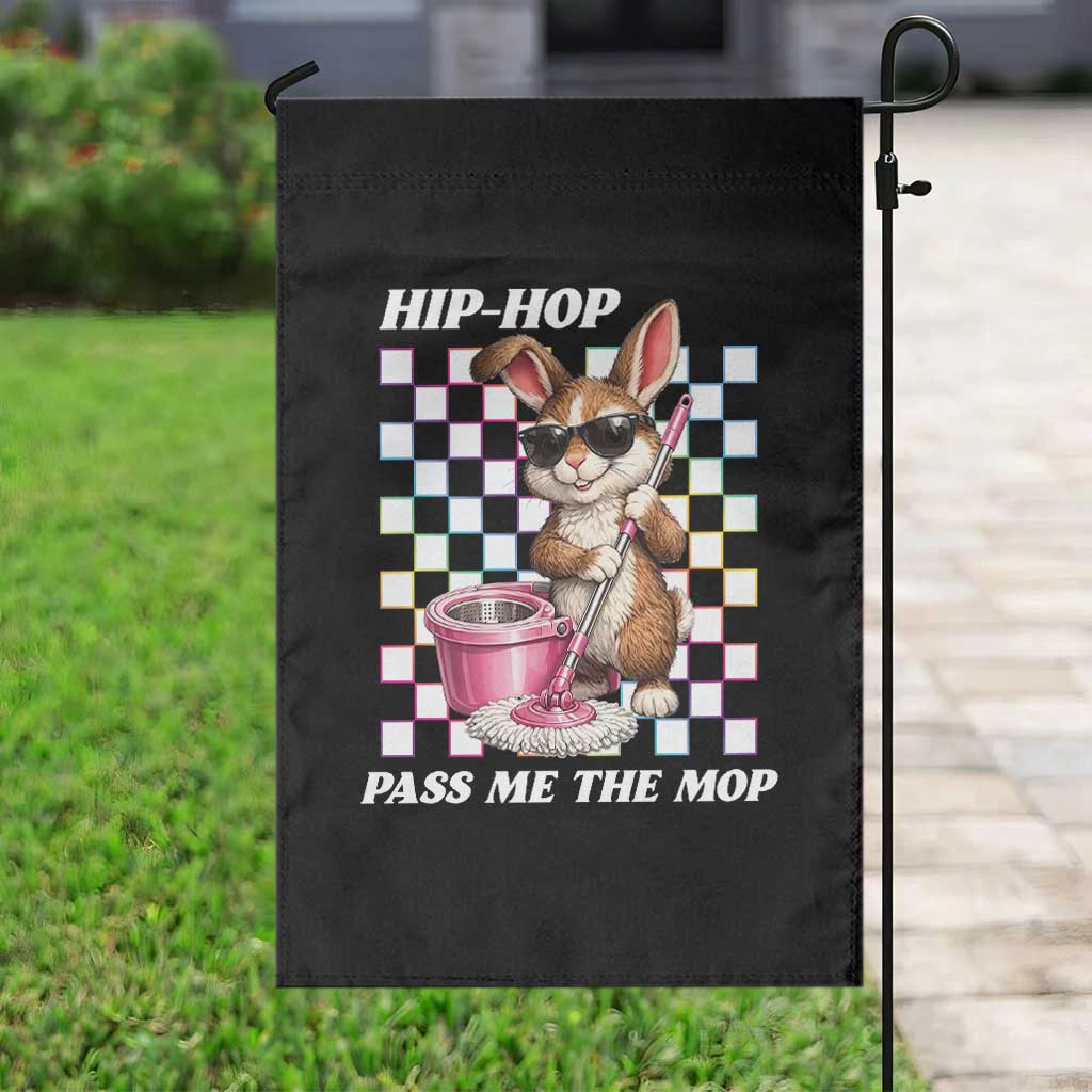 Hip Hop Easter Bunny Cleaning Pun Garden Flag Funny Rabbit with Mop TS02 Print Your Wear