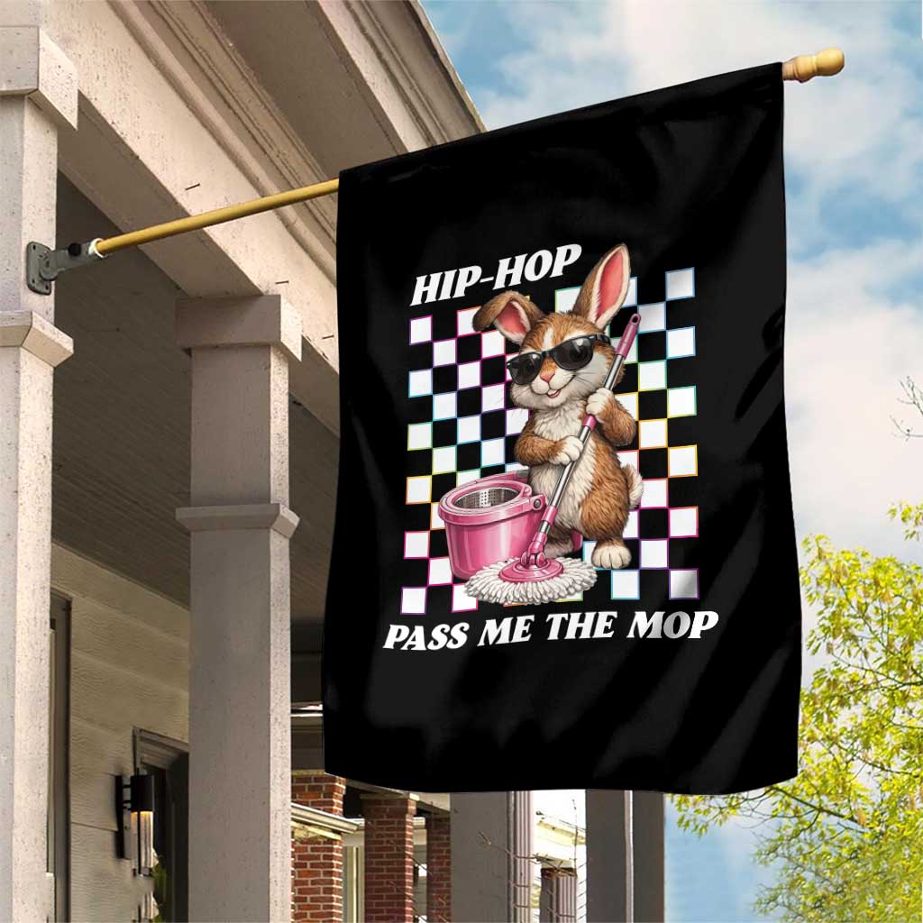 Hip Hop Easter Bunny Cleaning Pun Garden Flag Funny Rabbit with Mop TS02 Print Your Wear