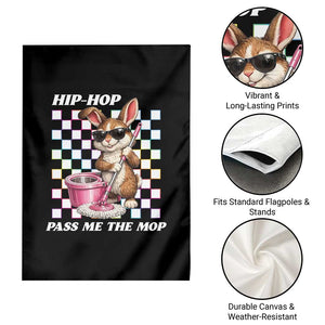 Hip Hop Easter Bunny Cleaning Pun Garden Flag Funny Rabbit with Mop TS02 Print Your Wear