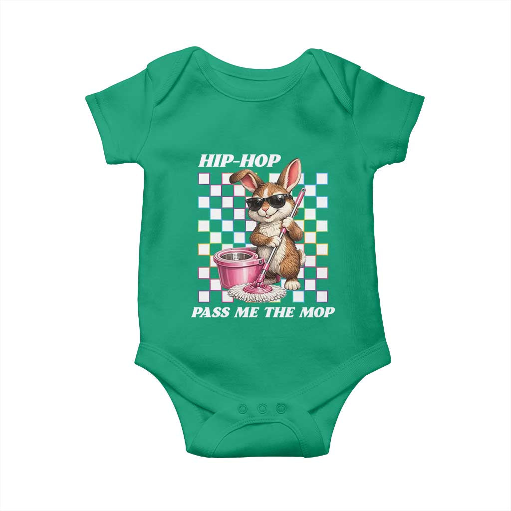 Hip Hop Easter Bunny Cleaning Pun Baby Onesie Funny Rabbit with Mop TS02 Irish Green Print Your Wear