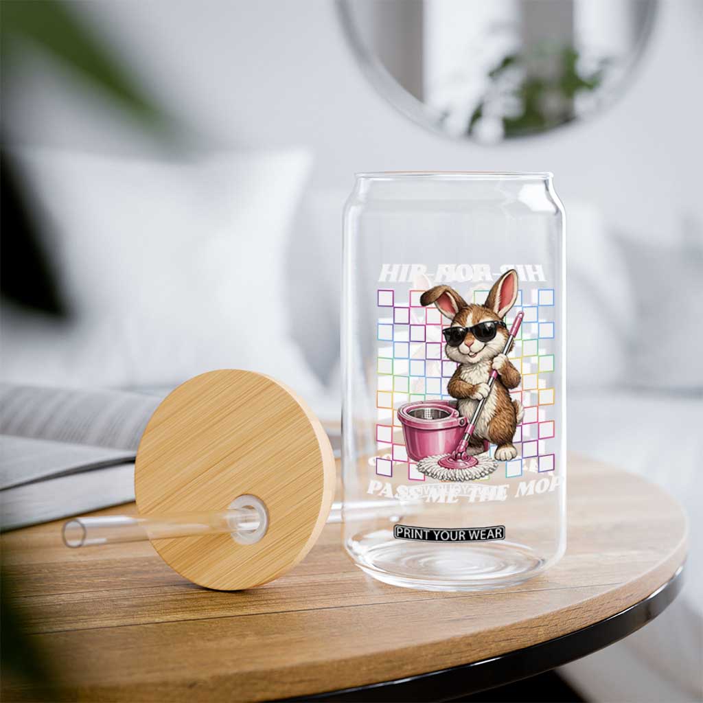 Hip Hop Easter Bunny Cleaning Pun Glass Can Funny Rabbit with Mop TS02 Print Your Wear