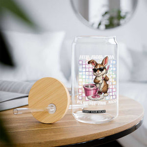 Hip Hop Easter Bunny Cleaning Pun Glass Can Funny Rabbit with Mop TS02 Print Your Wear