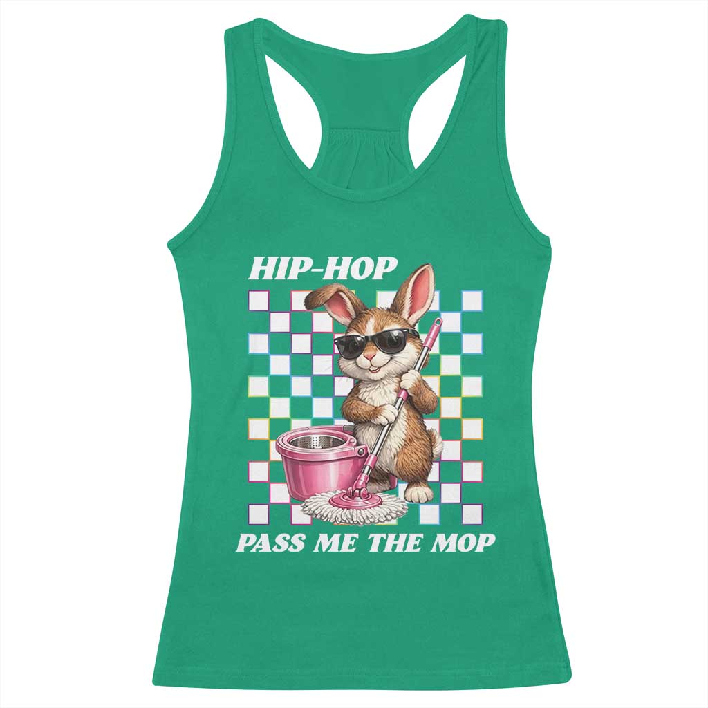 Hip Hop Easter Bunny Cleaning Pun Racerback Tank Top Funny Rabbit with Mop TS02 Irish Green Print Your Wear