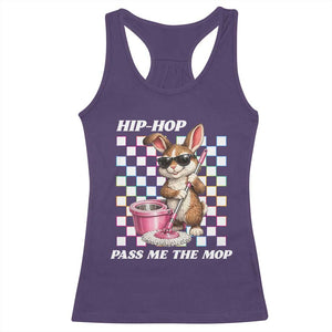 Hip Hop Easter Bunny Cleaning Pun Racerback Tank Top Funny Rabbit with Mop TS02 Purple Print Your Wear