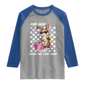 Hip Hop Easter Bunny Cleaning Pun Raglan Shirt Funny Rabbit with Mop TS02 Sport Gray Royal Print Your Wear