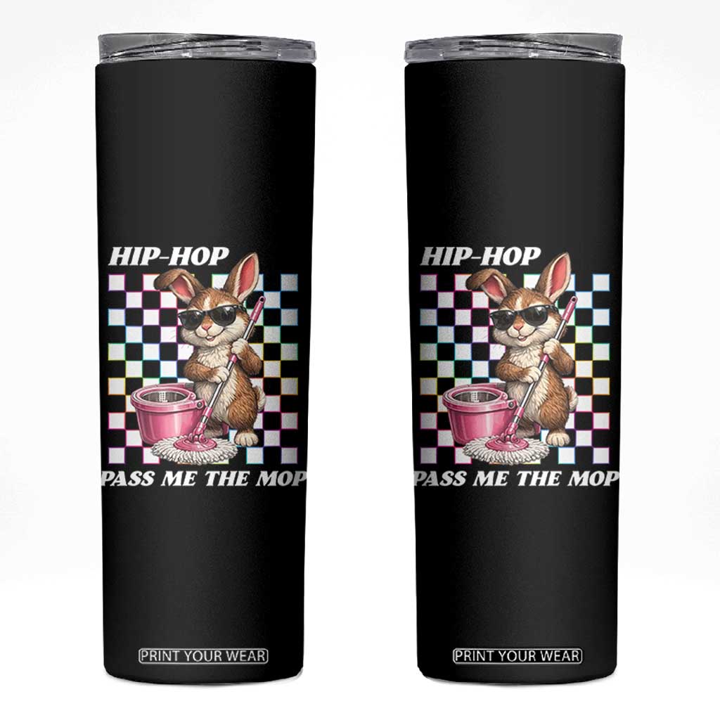 Hip Hop Easter Bunny Cleaning Pun Skinny Tumbler Funny Rabbit with Mop TS02 Black Print Your Wear