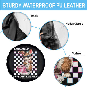 Hip Hop Easter Bunny Cleaning Pun Spare Tire Cover Funny Rabbit with Mop TS02 Print Your Wear