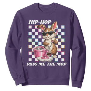 Hip Hop Easter Bunny Cleaning Pun Sweatshirt Funny Rabbit with Mop TS02 Purple Print Your Wear