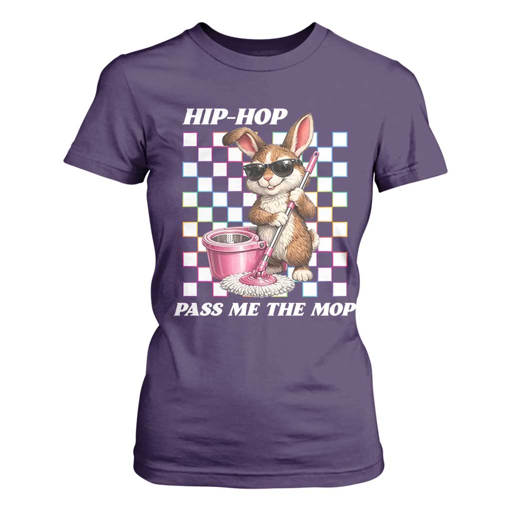 Hip Hop Easter Bunny Cleaning Pun T Shirt For Women Funny Rabbit with Mop TS02 Purple Print Your Wear