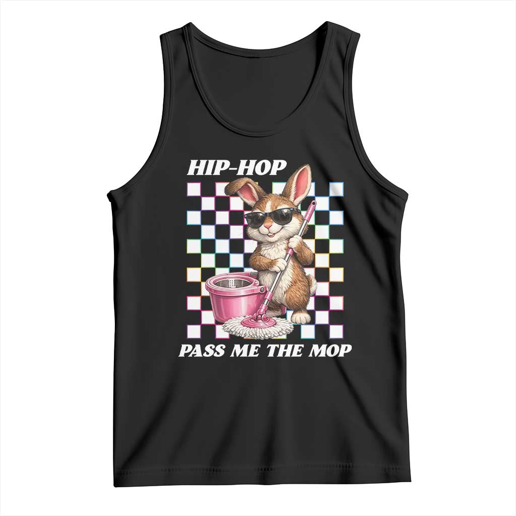 Hip Hop Easter Bunny Cleaning Pun Tank Top Funny Rabbit with Mop TS02 Black Print Your Wear