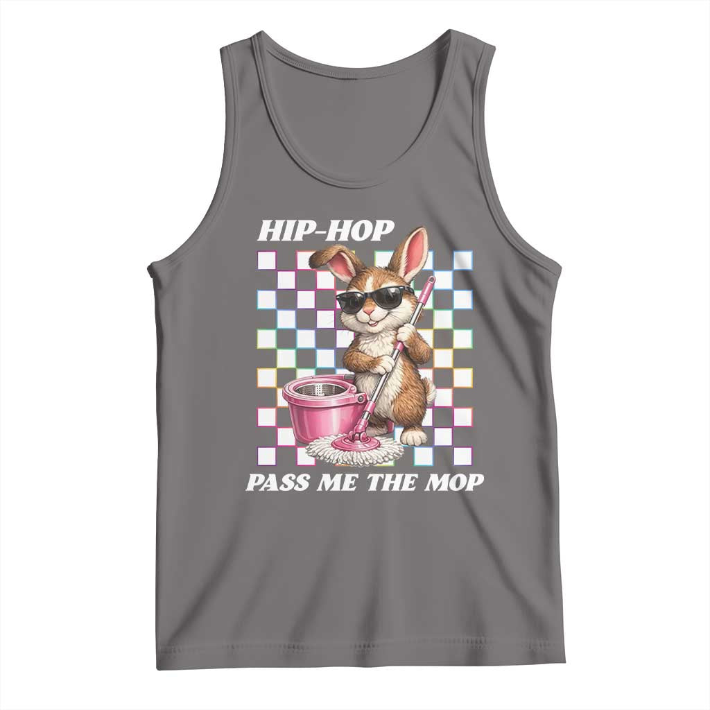 Hip Hop Easter Bunny Cleaning Pun Tank Top Funny Rabbit with Mop TS02 Deep Heather Print Your Wear