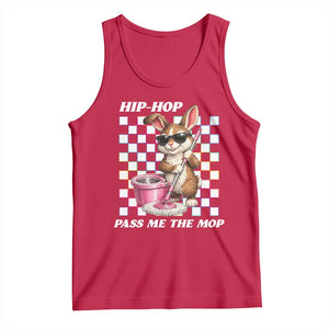Hip Hop Easter Bunny Cleaning Pun Tank Top Funny Rabbit with Mop TS02 Red Print Your Wear