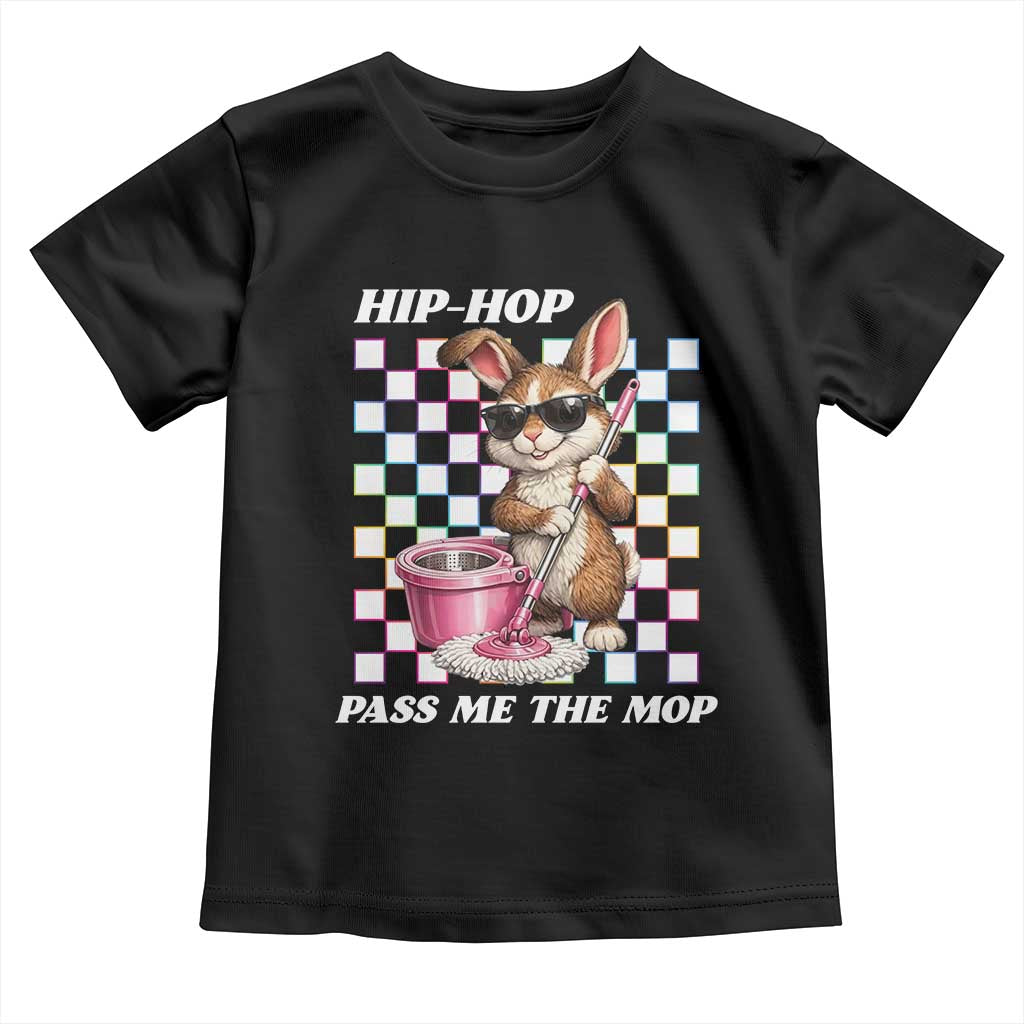Hip Hop Easter Bunny Cleaning Pun Toddler T Shirt Funny Rabbit with Mop TS02 Black Print Your Wear
