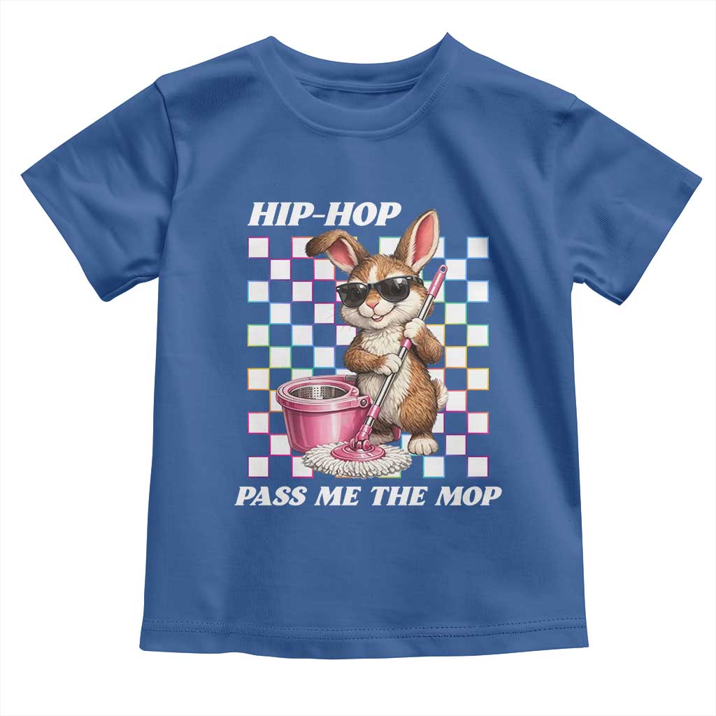 Hip Hop Easter Bunny Cleaning Pun Toddler T Shirt Funny Rabbit with Mop TS02 Royal Blue Print Your Wear