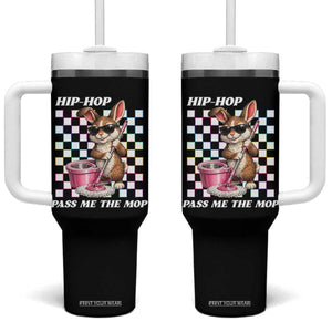 Hip Hop Easter Bunny Cleaning Pun Tumbler With Handle Funny Rabbit with Mop TS02 One Size: 40 oz Black Print Your Wear