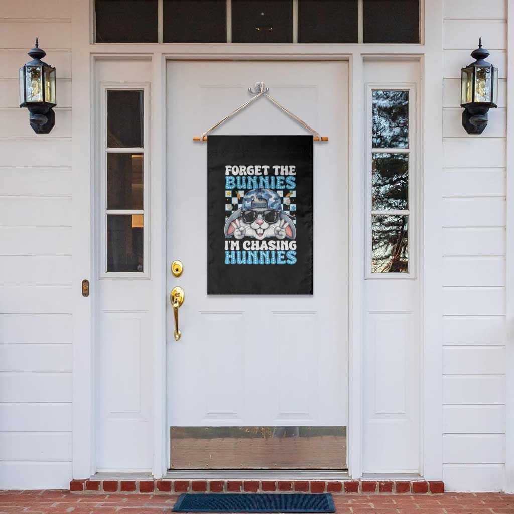 Funny Easter Bunny Forget the Bunnies I’m Chasing Hunnies Garden Flag Cool Rabbit with Sunglasses & Hat Humor TS02 Print Your Wear
