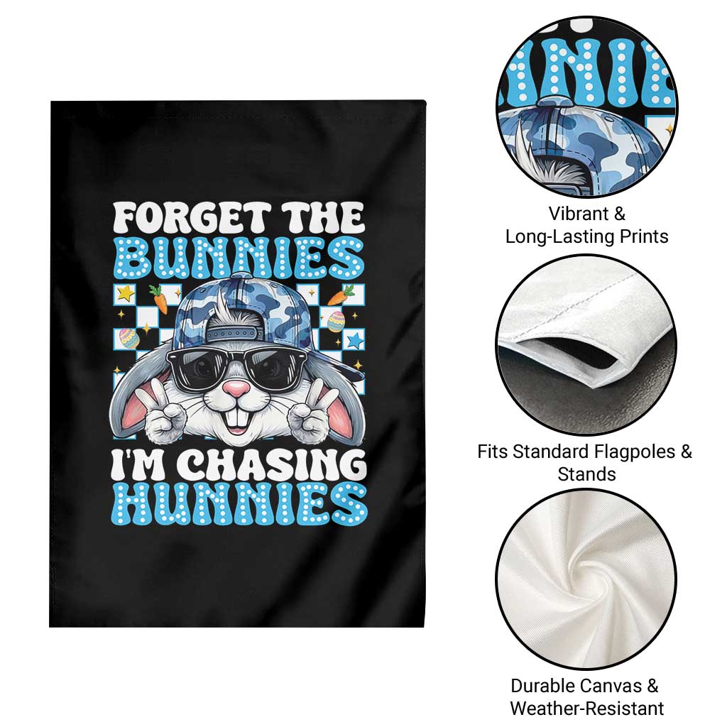 Funny Easter Bunny Forget the Bunnies I’m Chasing Hunnies Garden Flag Cool Rabbit with Sunglasses & Hat Humor TS02 Print Your Wear