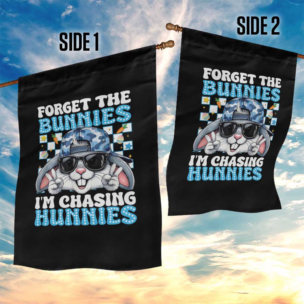 Funny Easter Bunny Forget the Bunnies I’m Chasing Hunnies Garden Flag Cool Rabbit with Sunglasses & Hat Humor TS02 Print Your Wear