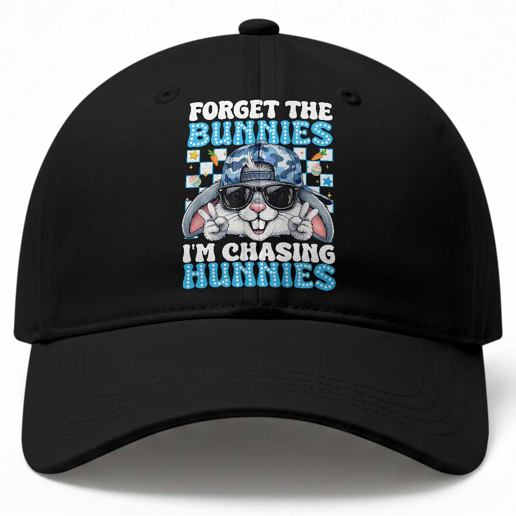 Funny Easter Bunny Forget the Bunnies I’m Chasing Hunnies Baseball Cap Cool Rabbit with Sunglasses & Hat Humor
