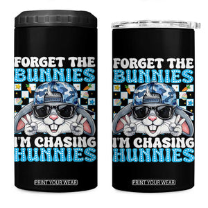 Funny Easter Bunny Forget the Bunnies I’m Chasing Hunnies 4 in 1 Can Cooler Tumbler Cool Rabbit with Sunglasses & Hat Humor TS02 One Size: 16 oz Black Print Your Wear