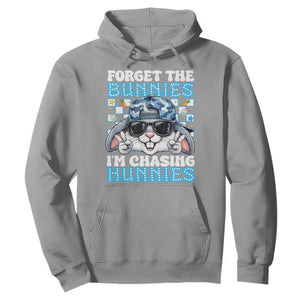 Funny Easter Bunny Forget the Bunnies I’m Chasing Hunnies Hoodie Cool Rabbit with Sunglasses & Hat Humor TS02 Sport Gray Print Your Wear