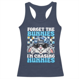 Funny Easter Bunny Forget the Bunnies I’m Chasing Hunnies Racerback Tank Top Cool Rabbit with Sunglasses & Hat Humor TS02 Navy Print Your Wear