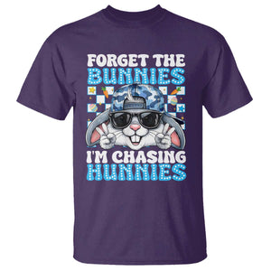 Funny Easter Bunny Forget the Bunnies I’m Chasing Hunnies T Shirt Cool Rabbit with Sunglasses & Hat Humor TS02 Purple Print Your Wear