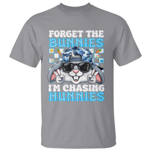 Funny Easter Bunny Forget the Bunnies I’m Chasing Hunnies T Shirt Cool Rabbit with Sunglasses & Hat Humor TS02 Sport Gray Print Your Wear