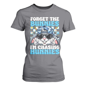 Funny Easter Bunny Forget the Bunnies I’m Chasing Hunnies T Shirt For Women Cool Rabbit with Sunglasses & Hat Humor TS02 Charcoal Print Your Wear