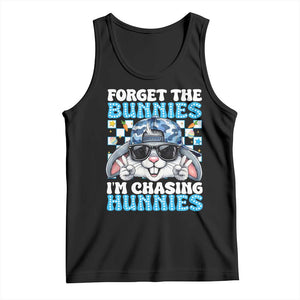 Funny Easter Bunny Forget the Bunnies I’m Chasing Hunnies Tank Top Cool Rabbit with Sunglasses & Hat Humor TS02 Black Print Your Wear