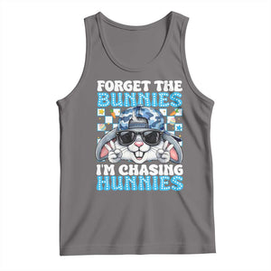 Funny Easter Bunny Forget the Bunnies I’m Chasing Hunnies Tank Top Cool Rabbit with Sunglasses & Hat Humor TS02 Deep Heather Print Your Wear