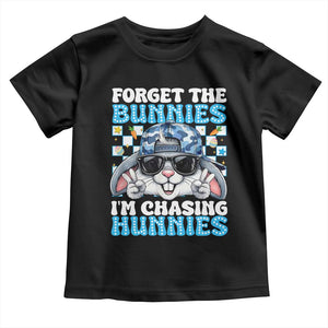 Funny Easter Bunny Forget the Bunnies I’m Chasing Hunnies Toddler T Shirt Cool Rabbit with Sunglasses & Hat Humor TS02 Black Print Your Wear