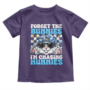 Funny Easter Bunny Forget the Bunnies I’m Chasing Hunnies Toddler T Shirt Cool Rabbit with Sunglasses & Hat Humor TS02 Purple Print Your Wear
