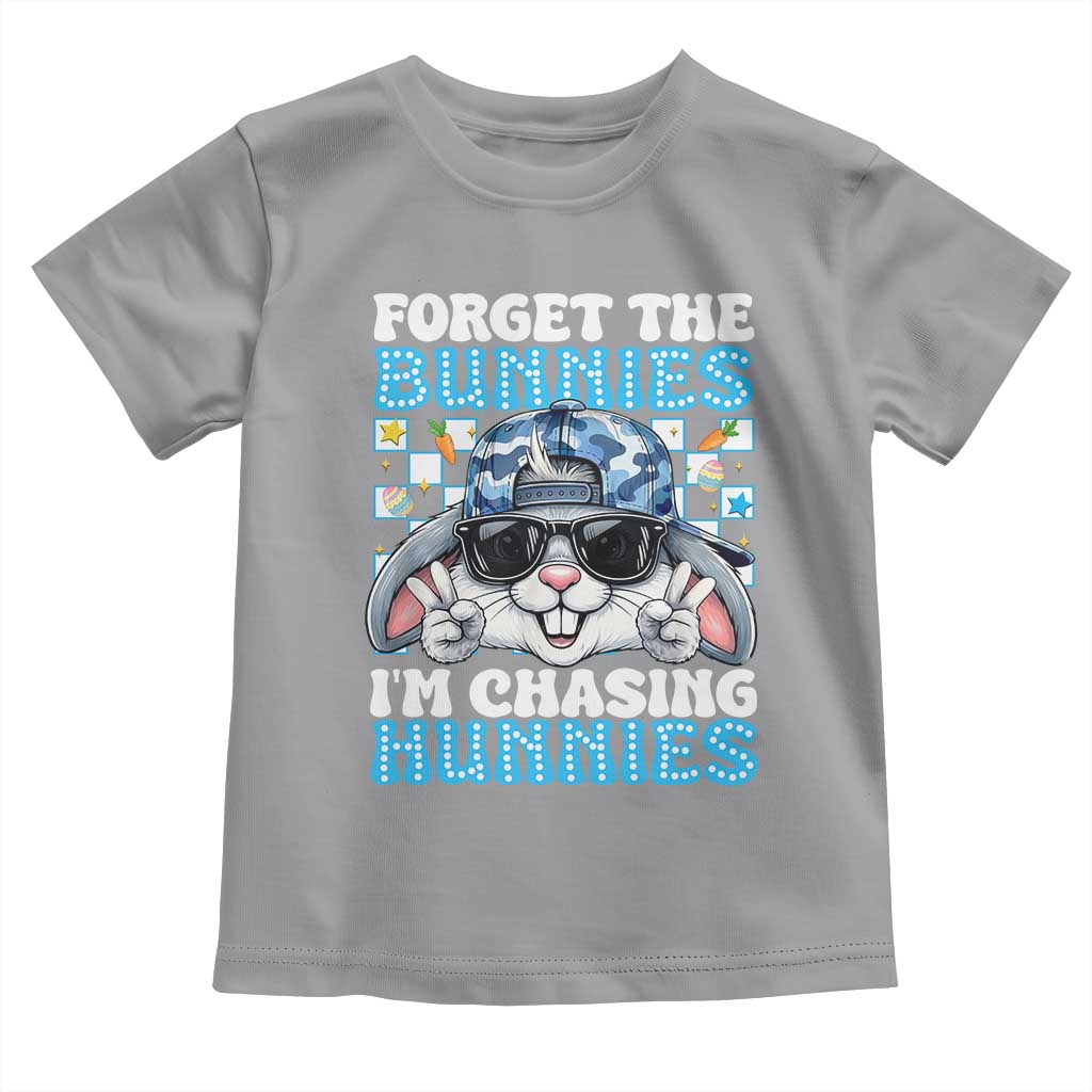 Funny Easter Bunny Forget the Bunnies I’m Chasing Hunnies Toddler T Shirt Cool Rabbit with Sunglasses & Hat Humor TS02 Sport Gray Print Your Wear