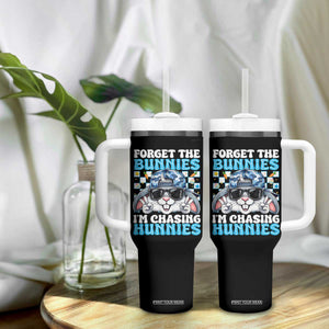 Funny Easter Bunny Forget the Bunnies I’m Chasing Hunnies Tumbler With Handle Cool Rabbit with Sunglasses & Hat Humor TS02 Print Your Wear