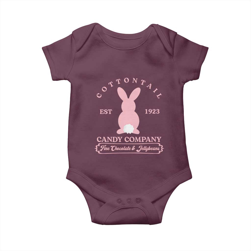 Cottontail Candy Company Vintage Easter Bunny Baby Onesie Retro Chocolate and Jellybeans Spring Lovers TS02 Maroon Print Your Wear