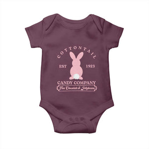 Cottontail Candy Company Vintage Easter Bunny Baby Onesie Retro Chocolate and Jellybeans Spring Lovers TS02 Maroon Print Your Wear