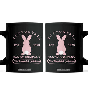 Cottontail Candy Company Vintage Easter Bunny Coffee Mug Retro Chocolate and Jellybeans Spring Lovers TS02 Black Print Your Wear
