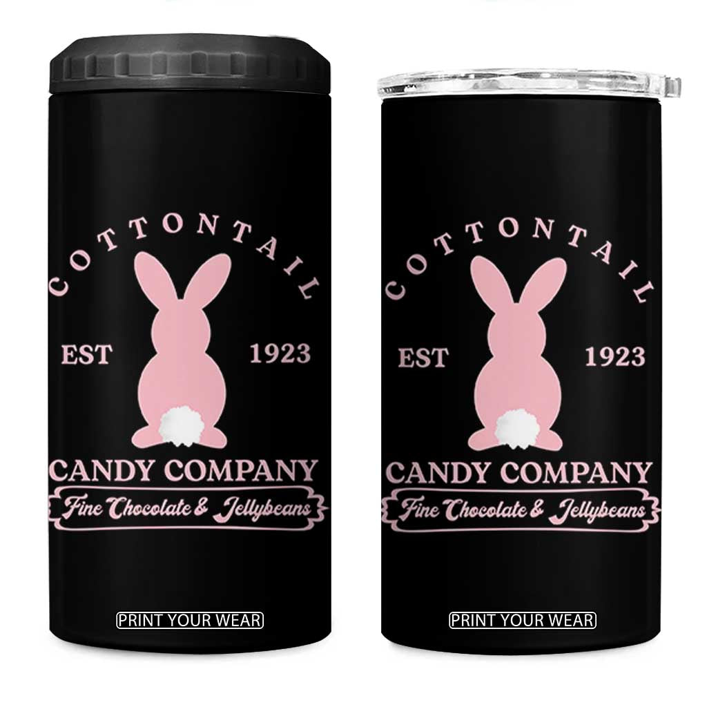 Cottontail Candy Company Vintage Easter Bunny 4 in 1 Can Cooler Tumbler Retro Chocolate and Jellybeans Spring Lovers TS02 One Size: 16 oz Black Print Your Wear