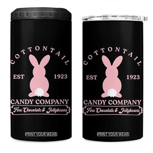 Cottontail Candy Company Vintage Easter Bunny 4 in 1 Can Cooler Tumbler Retro Chocolate and Jellybeans Spring Lovers TS02 One Size: 16 oz Black Print Your Wear