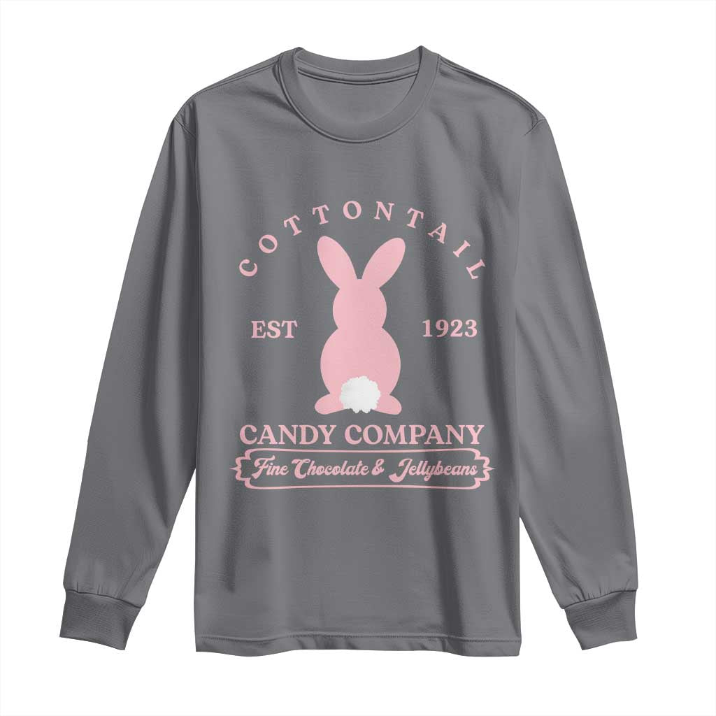Cottontail Candy Company Vintage Easter Bunny Long Sleeve Shirt Retro Chocolate and Jellybeans Spring Lovers TS02 Charcoal Print Your Wear